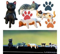 zurabini Cute Car Decoration Rearview Mirror Ornaments, Cute Dancing Enchanting Cat Figurine Pen Holder Doll Ornaments Cat Earphone Holder Desktop Display Stand Cat Gifts for Cat Lovers