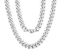 zurabini Men Sturdy Cuban Chain Necklace, Mens Chain Necklace Miami Cuban Chains for Men Women Jewelry Gift for Women Boy Girls Super Sturdy Shiny Mens Necklaces