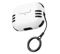 ZURCAS Case for Airpods 4, Compatible with Apple Airpods 4th Generation, Cute Cat Lock 3D Cartoon Character Silicone Protective Cover (White)