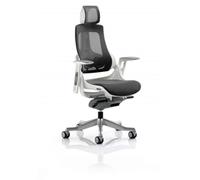 Zure Executive Chair Charcoal Mesh With Arms With Headrest