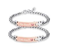 Zuremid Gift for Lover His and Hers Personalized Engraved Couples Bracelets for Women Men Matching Set Anniversary Promise Valentine's Gifts, Adjustable, Metal, no gemstone