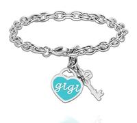 Zuremid Personalized Heart Pendant Bracelets Gifts for Women Teen Girls Sister Mom Best Friend Adjustable Bangle for Birthday Christmas Mothers Day Gifts, adjustable, Stainless Steel, no gemstone