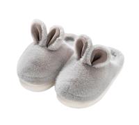 Zureto Bunny Slippers for Women, Plush Rabbit Cotton Slippers Cute Winter Indoor Home Plush Winter Slippers (Grey, Adult, Women, 4, Numeric Range, UK Footwear Size System, 5, Medium)