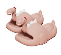 Zureto Dinosaur Slippers Sandals, Funny 3D Cute Dino Slides Open Toe Home Bath Slippers (Pink, adult, women, numeric_4, numeric_range, uk_footwear_size_system, numeric_5, medium)