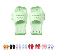 Zureto Fish Slippers for Women Men, Summer Fish Slides Sandals, Unisex Novelty Funny Fish Shaped Flip Flops (Green, Adult, Women, 7.5, Numeric Range, UK Footwear Size System, 8, Medium)