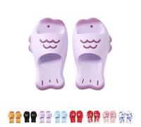 Zureto Fish Slippers for Women Men, Summer Fish Slides Sandals, Unisex Novelty Funny Fish Shaped Flip Flops (Purple, Adult, Women, 7.5, Numeric Range, UK Footwear Size System, 8, Medium)