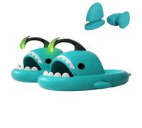 Zureto Shark Slides Angler Fish, Shark Slippers, Glow In The Dark, Super Soft, Comfy, Super Soft Environmental EVA (Mint Green, Adult, Women, 4.5, Numeric Range, UK Footwear Size System, 5, Medium)