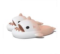 Zureto Shark Slides, Cute Cloudy Sharkies Slides Adult, Shark Two-Tone Shoes Unisex (White Pink, adult, women, numeric_9, numeric_range, uk_footwear_size_system, numeric_10_point_5, medium)