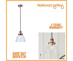 ZURI E27 LED Pendant Ceiling Light IP20 Dimmable Indoor Lights with Glass Shades