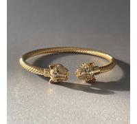 Zuri Gold Textured Panther Cuff Luxe Tones Multi One Size