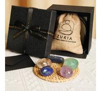 Zuria Crystals for Focus & Study Success, Crystal Gift for Student Teacher | 5 Healing Crystals for Studying, Study Room Desk Classroom Office Workplace Colleague Professional
