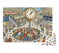 Zurich Bahnhof Clock Second Hand Wooden Jigsaw Puzzle Waterproof 1000 Piece Puzzles for Adults Gifts Impossible Home Decoration
