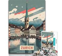 Zurich Jigsaw Puzzles for Teenagers,Help The Brain Exercise Addictive Toys to Cultivate Patience A Work of Art 50x75cm