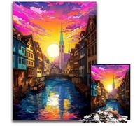 Zurich_Old_Town Jigsaw Puzzles for Adults 1000 Piece Puzzles for Adults Challenging DIY Brain Teaser Perfect Family Game Or Decorative Gift 1000 PCS(38x26cm)