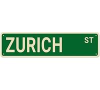 Zurich Street Signs,Zurich Decor Zurich Sign Zurich Gift,Wall Decor For Homedrivewayman Cavebar,Quality Metal Tin Sign Aluminum Signs 4X16 Inch