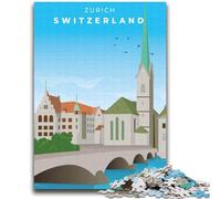 Zurich Travel Art 1000 Pieces Jigsaw Puzzle For Adults Teens, Help The Brain Exercise Addictive Toys to Cultivate Patience Perfect Decoration 2000pcs (70x100cm)