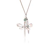 Zurlcdye Dragonfly Choker Necklace Vintage Luna Moth Necklace for Women Water Drop Geometric Pendant Jewelry Party Outfits Accessories Inspired Gifts, L, Zinc, No Gemstone