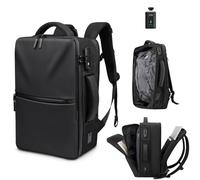 Zurligi Removable Vacuum Compression Travel Backpack with Detachable Vacuum Bag & Mini Pump (Deep Black)