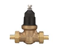 Zurn 34-NR3XLDUPEX Lead Free Plastic Bell Water Pressure Reducing Valve, 3/4" Double Union FNPT with Male Barb Pex Connection, Bronze