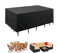 ZUROJ Garden Furniture Covers, Patio Furniture Covers Waterproof 122x122x72cm Rattan Garden Furniture Covers Outdoor Furniture Cover Heavy Duty 420D Oxford Garden Table Cover Windproof, Anti-UV