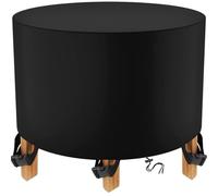 ZUROJ Round Garden Table Covers, Garden Furniture Covers Waterproof, Windproof, Anti-UV, Rip Proof, 420D Oxford Fabric Heavy Duty Circular Outdoor Patio Set Cover 140x75cm