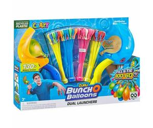 Zuru Crazy Bunch O Balloons Dual Launchers Self Sealing 130 + Water Bombs