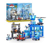 MAX Adventure Police Headquarters Playset (889 pieces) Building Bricks Toys For Kids 5+ Create Vehicles and More Unbox Discover, Major Brand Compatible