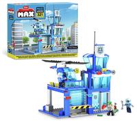 MAX Adventure Police Station Playset (318 pieces) Building Bricks Toys For Kids 5+ Create Vehicles and More Unbox Discover, Major Brand Compatible