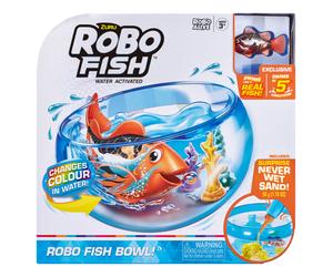Zuru Robo Fish Water Activiated Swimming Pet Fish Bowl Playset Electronic Pet