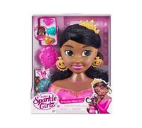 ZURU - Sparkle Girlz - Hairdressing Head and Accessories - Brown - Princess Styling Head with Glamour Look - Ages 3+ - 100499