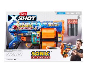 ZURU XSHOT SKINS DREAD SONIC THE HEDGEHOG DART BLASTER INC 12 FOAM DARTS