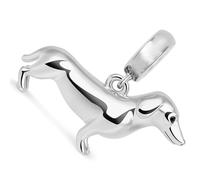 ZURWTCH Dachshund Charm Fits Women Bracelet Necklaces Fashion Gift 925 Sterling Silver DIY Jewelry Silver No Gemstone