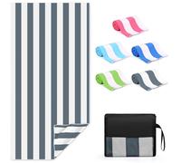 Zusentee Microfiber Beach Towel, Beach Towel 180X90cm, Beach Towels for Adults Extra Large Quick Dry Sand Free Microfibre TowelSoft and Lightweight for Beach, Swimming, Holiday, Grey