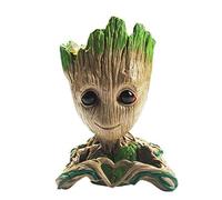 ZUSONUD B-Best Baby Groot Pen Pot Tree Man Pens Holder or Flower Pot with Drainage Hole Perfect for a Tiny Succulents Plants 6"