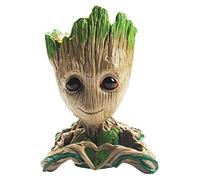 ZUSONUD B-Best Baby Groot Pen Pot Tree Man Pens Holder or Flower Pot with Drainage Hole Perfect for a Tiny Succulents Plants 6"