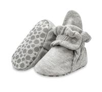 Zutano Unisex Organic Cotton Baby Booties With Gripper Soles, Gray Heather, 3 Months