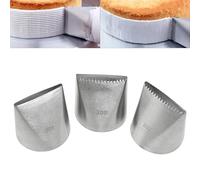 zutisay 3PCS 304 Stainless Steel Icing Piping Nozzles Ribbon Pastry Tips 3 Different Shapes Of Nozzles Pastry Fudge Cakfe Tool for Cake Decorating,#200#201#202