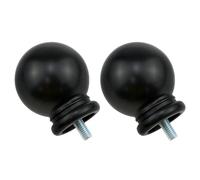 zutisay Black Plastic Drapery Pole Ball End Curtain Rod Finial Curtain Rod Finial End For Curtains Offices Living Rooms (Black) 2PCS
