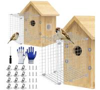 ZUUDYSEN Bluebird House Predator Guards 2 Pack Metal Wire Entrance Hole Protector Bird House Hole Protector Bird House Wire Entrance Guard for Blue Bird Nesting & Babies Safe (Square)