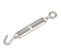 ZUUOZBYY 1 pcs M4/M5/M6/M8/M10/M12/M16/M20 Stainless Steel Adjust Chain Rigging Hook & Eye Turnbuckle (M6)