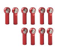 ZUUOZBYY 10Pcs Aluminium Alloy M4 Positive and Negative Thread Tie Push Link Rod Joint For 1/10 Model RC Car (Red)
