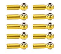 ZUUOZBYY 10Pcs Aluminium Alloy M4 Positive and Negative Thread Tie Push Link Rod Joint For 1/10 Model RC Car (Gold)