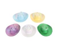 ZUUOZBYY 5pcs Mini Cowboy Hat Cute Decorative Miniature Cowboy Hat Multipurpose Dollhouse Hat for Pet Wine Bottle