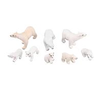 ZUUOZBYY 8pcs Polar Bear Figurines Toy Set Hand Painted Real Detailed Enamel Polar Bear Statue for Kids Toddlers Craft Display