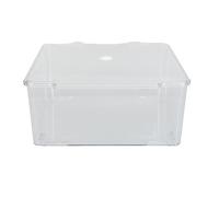 ZUUOZBYY Cosmetic Storage Organizer Box Containers with Hinged Lid Dust Proof Large Capacity Space Saving Clear Plastic Case (Transparent)