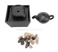 ZUUOZBYY Floating Teapot Water Fountain Ornament Indoor Tabletop Waterfall Decoration with LED Light Stones Home Office Table Decor