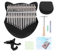 ZUUOZBYY Kalimba Crystal Fox Shape Thumb Piano Kit 17 Key Beginner Music Instrument with Bag (Black)