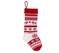 ZUUOZBYY Large Knitted Christmas Stocking with Candy Bag Lovely Christmas Decorations Hanging Stockings (Double Deer)