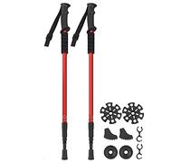 ZUUOZBYY Trekking Pole Set Shock Absorber Walking Stick Hiking Pole for Camping Hiking Telescopic Crutches (Red)
