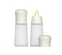 ZUUTII Silicone Squeeze Bottles 2-Pack, 300ml/10oz - Leakproof Sauce Bottles with Precision Tip for Oil, Condiments, Dressings, Kitchen, Travel(Begie)